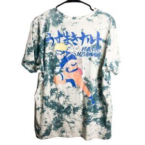Naruto Sippuden Collection Large Tie Dye Crewneck Graphic T Shirt Mens